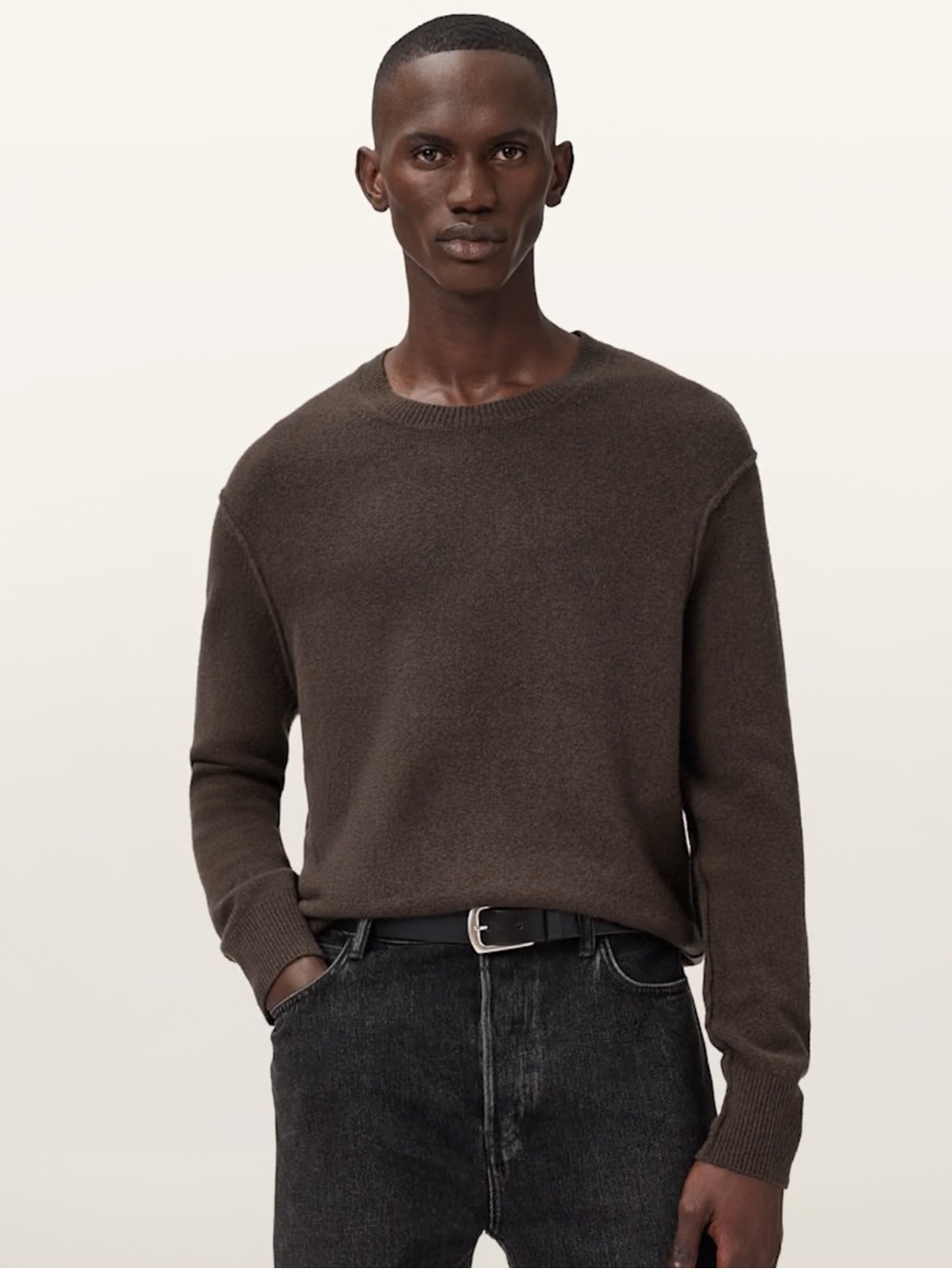 ALL SAINTS STATTEN RAMSKULL CREW NECK SWEATER